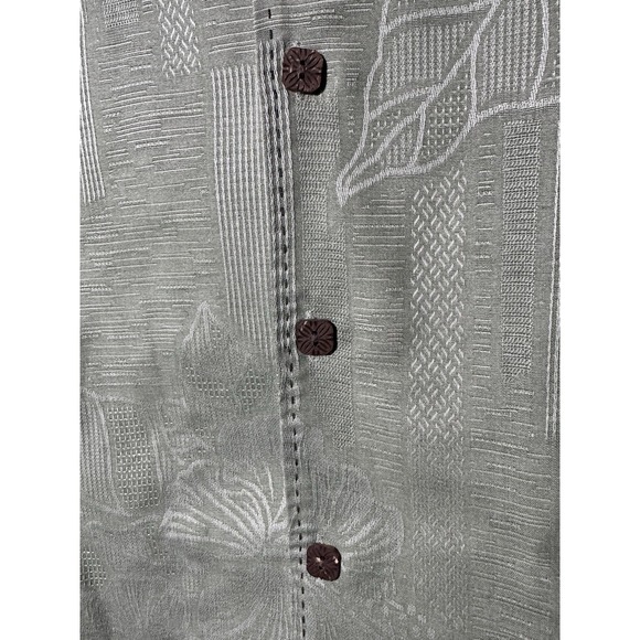 Jamaica Jaxx 100% Silk Short Sleeve Button Down Hawaiian Shirt Men's Large Green - Picture 4 of 9